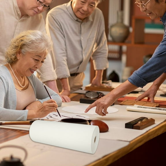 Hemoton 1 Roll Large Size Kids Painting Paper Thick Drawing Paper Calligraphy Art White Craft Paper Roll for Art Easel 35cmx100m