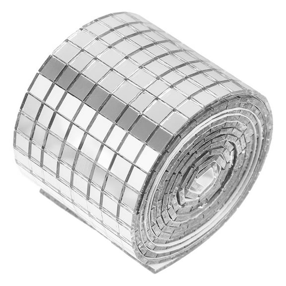 1 Roll Self Adhesive Mirror Tiles for Decoration Silver Fiberglass Mosaic Tiles 0 5 inch Square