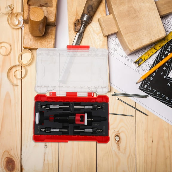 Hemoton 1 Set Complete Countersink Drill Bit Kit for Creating Countersunk Holes in Woodworking