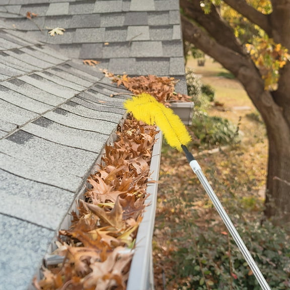 RENACLIPY Gutter Cleaner with Stainless Steel Soft Brush , Prevents Clogs, and Easy to Use, 1 Set