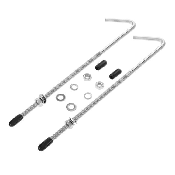 Hemoton 1 Set Stainless Steel 8 Inch J Hook Battery Hold Down Bolts For Vehicle Universal Battery Hold Down Bracket J-Type Bolts Battery Hold Down Kit