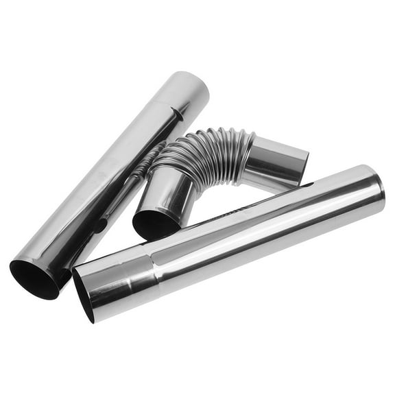 Hemoton 1 Set Stainless Steel Flue Chimney Pipe to Prevent Smoke Backflow Chimney Flue Exhaust Pipe Stove Pipe Elbow Straight Extension Tube