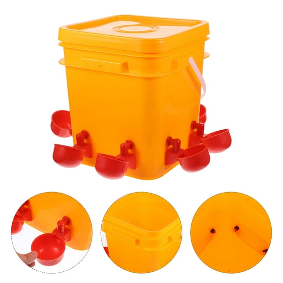 Hemoton 1 Set of Chicken Water Bucket Poultry Water Dispenser with Water Cups Chicken Water Storage Bucket
