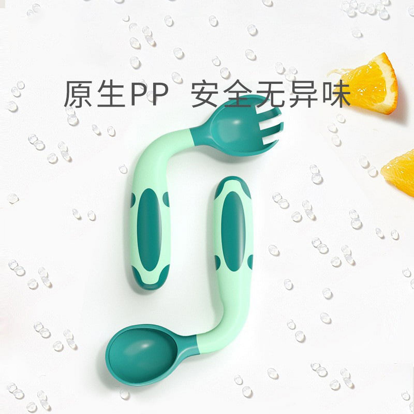 Hemoton 1 Set of Lefthanded Toddler Stainless Steel Spoon Baby Fork