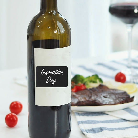 Hemoton 1 Sheet Chalkboard Stickers Adhesive Blackboard Labels Rectangle Chalkboard Labels For Containers Mason Jars Food Storage Bottles Black