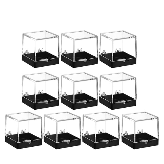 Hemoton 10-Piece Mini Display Cases for Jewelry Boxes Transparent Mineral Specimen Storage