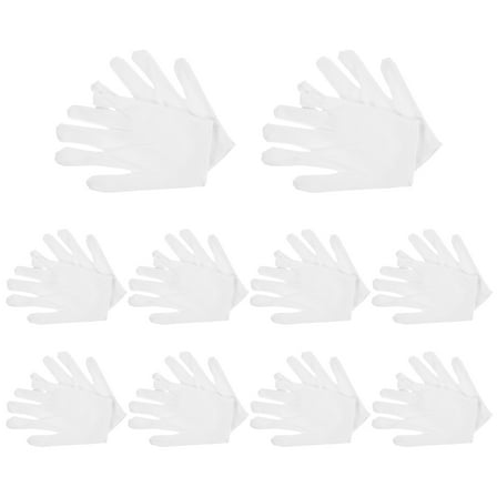 Hemoton  10 Pairs Polishing Cloths for Jewelry Cotton Hand Gloves Work White