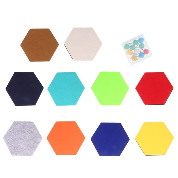 RENACLIPY 10Pcs Multifunctional Felt Wall Sticker Hexagon Shape for Office and Home Use