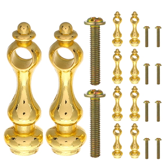 Hemoton  10 Pcs Glass Cabinet Railing Post Cap End for Indoor Golden