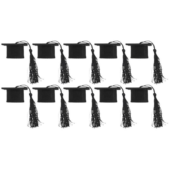 EXHUMKY Mini Graduation Cap Topper Black Nonwovens 10Pcs