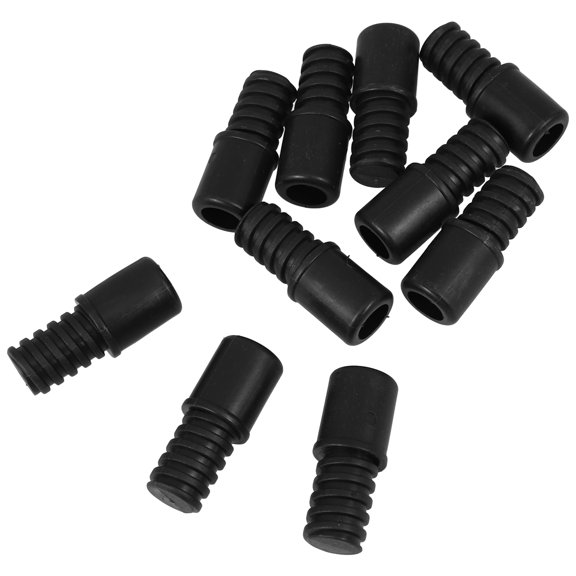 RENACLIPY 10Pcs Black Mop Handle Rod Tips ABS Material Threaded Design for Quick Installation