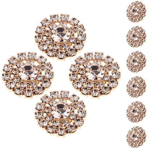 Hemoton 10 Pcs Souvenirs Crafts Rhinestones Round Rhinestone Claw Chain 1.90X1.90X0.50CM