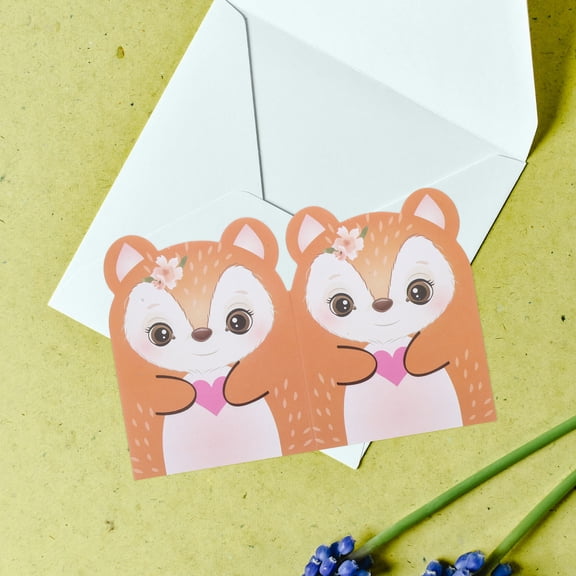 YOSADIER 100Pcs Cute Orange Deer Stationery Set with Envelopes for Office Messages
