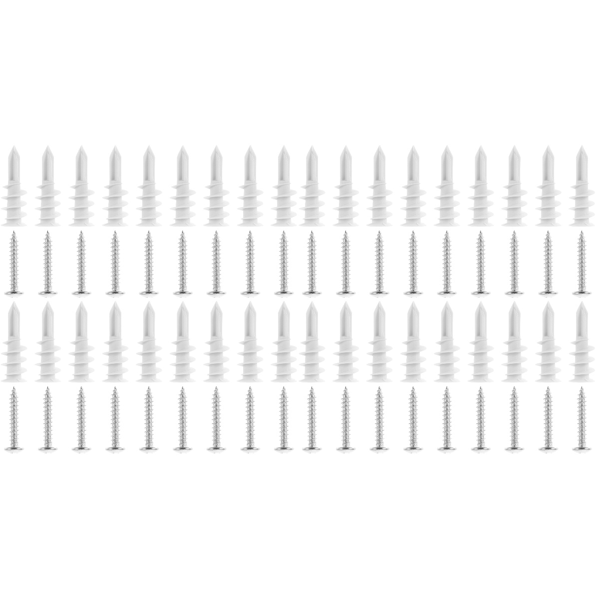 Hemoton 100 Sets Self Drilling Drywall Anchors Plasterboard Tapping Anchors with Screws