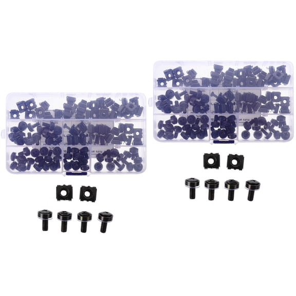 Hemoton 100 pcs Computer Rack Mount Cage Square Lock Insert Nuts with 50pcs Screws