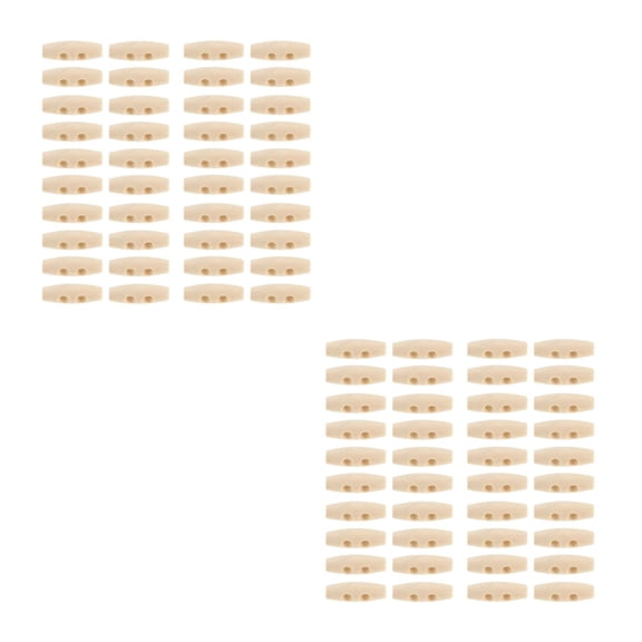 SOPOTUTU HOMEMAXS 100 pcs Wooden Toggle Buttons for Sewing, Crafting, Retro Clothes, Coats, Sweaters, Crochet, Wood Button Set