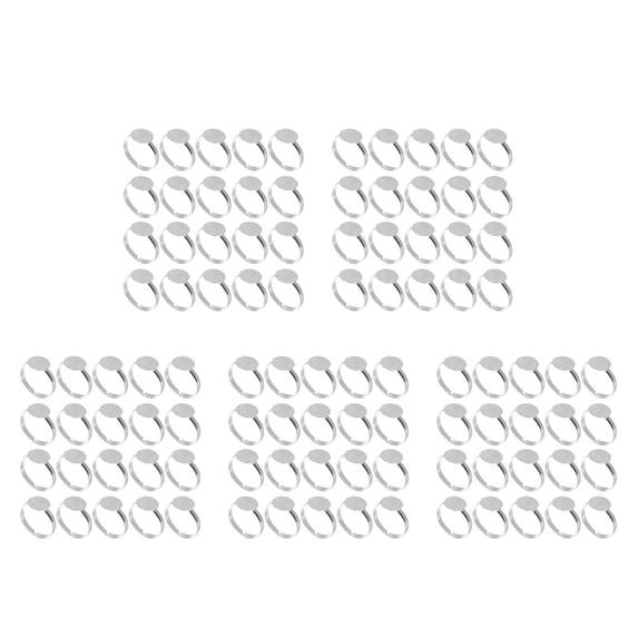 Hemoton 100 pcs Craft Kit Adjustable Round Blank Bases Metal Settings for Resin Making Supplies