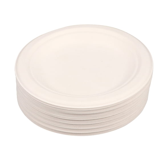 GALUBUBU White Round Plate 100Pcs 6 Inches Bagasse For Budget Conscious Users