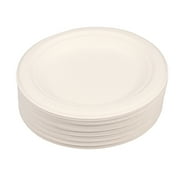 GALUBUBU White 6-Inch Round Plates 100 Pack Bagasse Disposable Dinnerware for Budget-Conscious