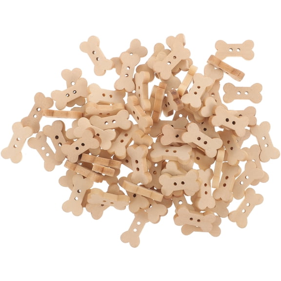 Hemoton 100pcs Bone Shape Sewing Buttons Coat Buttons Wood Sewing Buttons Diy Accessories