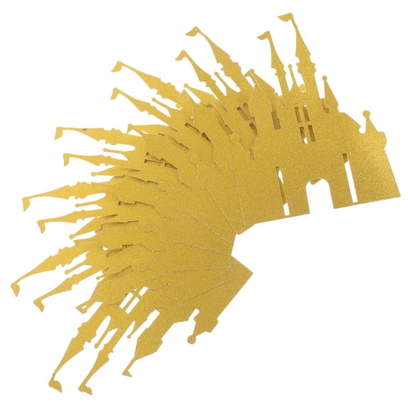 Hemoton 100pcs Castle Cake Topper for Kids Princess Cake Decorations for Girls Princess Glitter Prince Dessert Cake Topper Castle Theme Cake Decoration