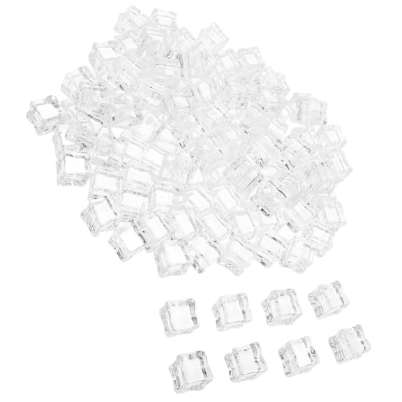 Hemoton 100pcs Fake Ice Cubes Acrylic Vase Fillers for Centerpieces 18mm Simulated Ice Rocks for Vase Fillers Photography Props for Birthday Party