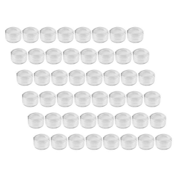 Hemoton 100pcs Glitter Storage Containers Empty Clear Jars Cosmetic Sample Containers 5G