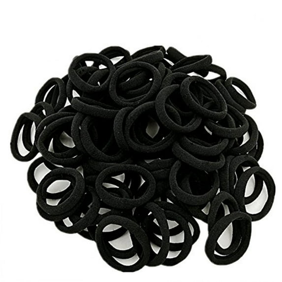 HEMOTON 100pcs Highly Elastic Hair Tie Fashion Women Seamless Hair Band Rope Ponytail Holder (Black)