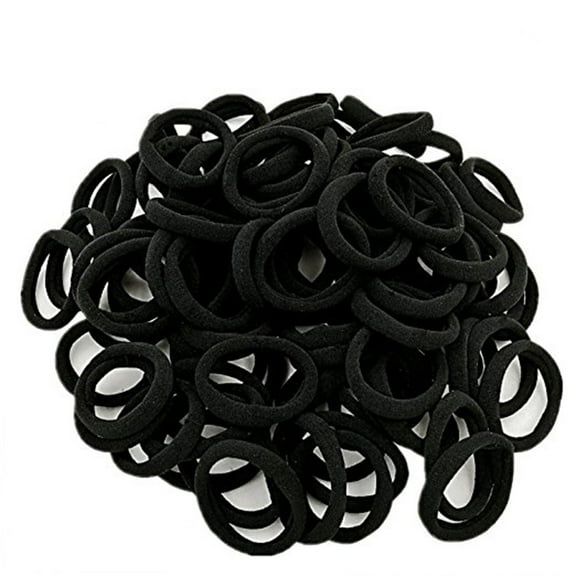 HEMOTON 100pcs Highly Elastic Hair Tie Fashion Women Seamless Hair Band Rope Ponytail Holder (Black)