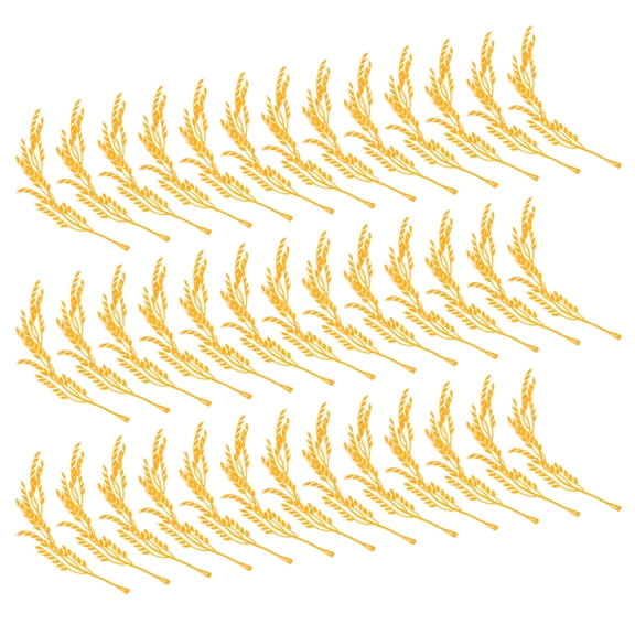 YOSADIER 100Pcs Faux Wheat Stems Yellow Dried Wheat Stalks for Farmhouse Flower Arrangements