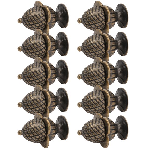 Hemoton 10PCS Antique Corn Shape Pull Knob Tool Cabinet Door Handle (Bronze)