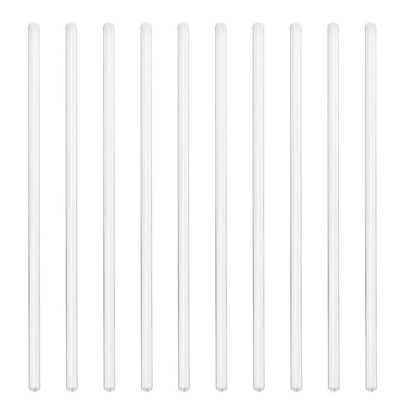 Hemoton 10PCS Long Glass Stirring Rods Clear Harden Glass Sticks for Stir Hot Cold Beverages Cocktails Drinks Mixtures