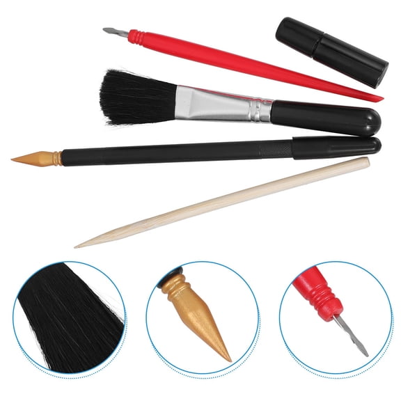 Hemoton 10PCS Scratch Painting Pens Art Scraper Set for Daily Use with Hardwearing Wood ABS and Metal