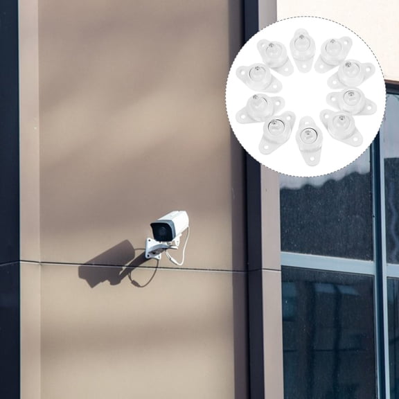 Hemoton 10pcs Alarm Detector Hanging Holders with Mounting Brackets for Home Security Wall Stand and Detector Use