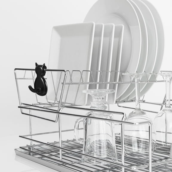 Hemoton 10pcs Cat Shaped Plastic Clip-On Hooks for Hanging Utensils, Sink Grid, Wire Rack, Kitchen, Bedroom, Office Organizer