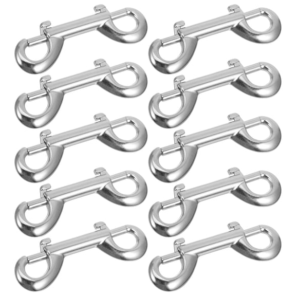 Hemoton 10pcs Double Ended Bolt Snap Hook Zinc Alloy Trigger Clips Metal Clips Key Holder Key Chain Hanging Hooks For Leash Collar And More