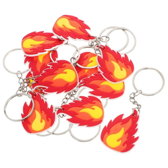 SOPOTUTU 10pcs Firefighter Keychain Fire Charm Multi PVC Party Favor Event Decorations Fire Theme