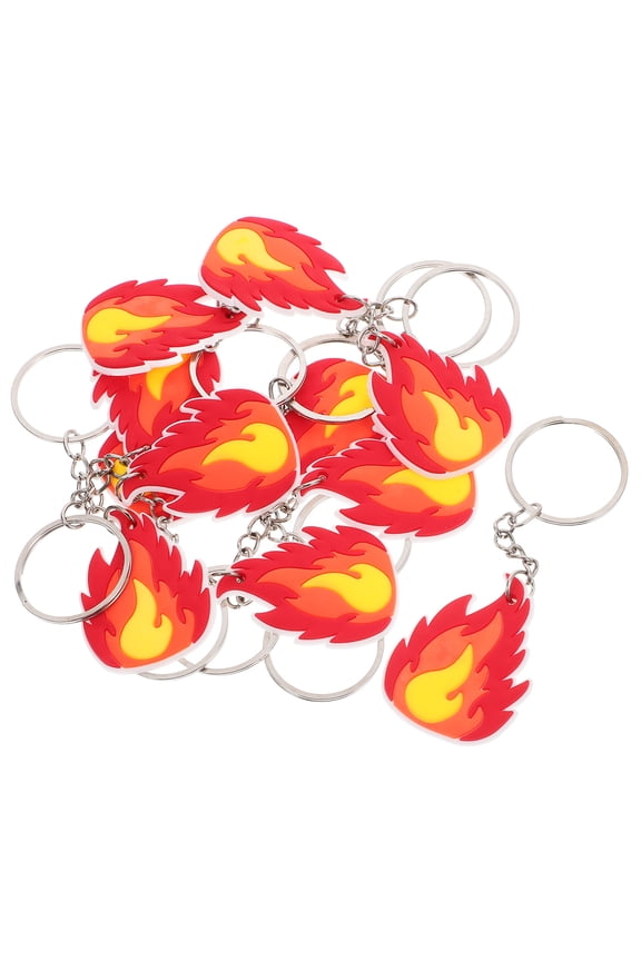 SOPOTUTU 10pcs Firefighter Keychain Fire Charm Multi PVC Party Favor Event Decorations Fire Theme
