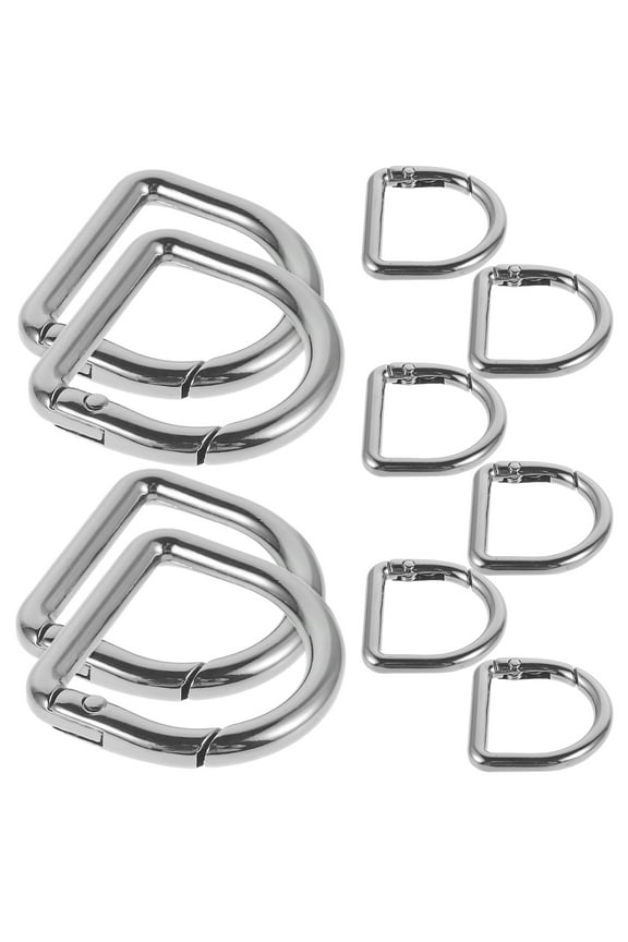 10pcs Metal Spring D Rings Clip Keychain Carabiner Clips Keyrings Snap Hook Buckle Purse Shoulder Bag Chain Rings Clip Replacement 22mm