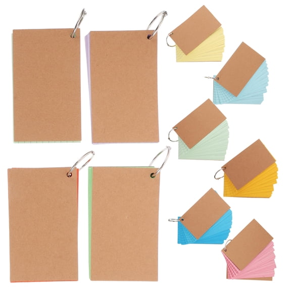 ORDDIART 10Pcs Colored Index Cards with Rings Looseleaf Design for Note Organization