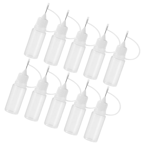 Hemoton Set of 10 Plastic Squeeze Bottles with Pointed Tips for Precise Liquid Dispensing, Compact 10ml Applicator Bottles for Glue, Oil, and More