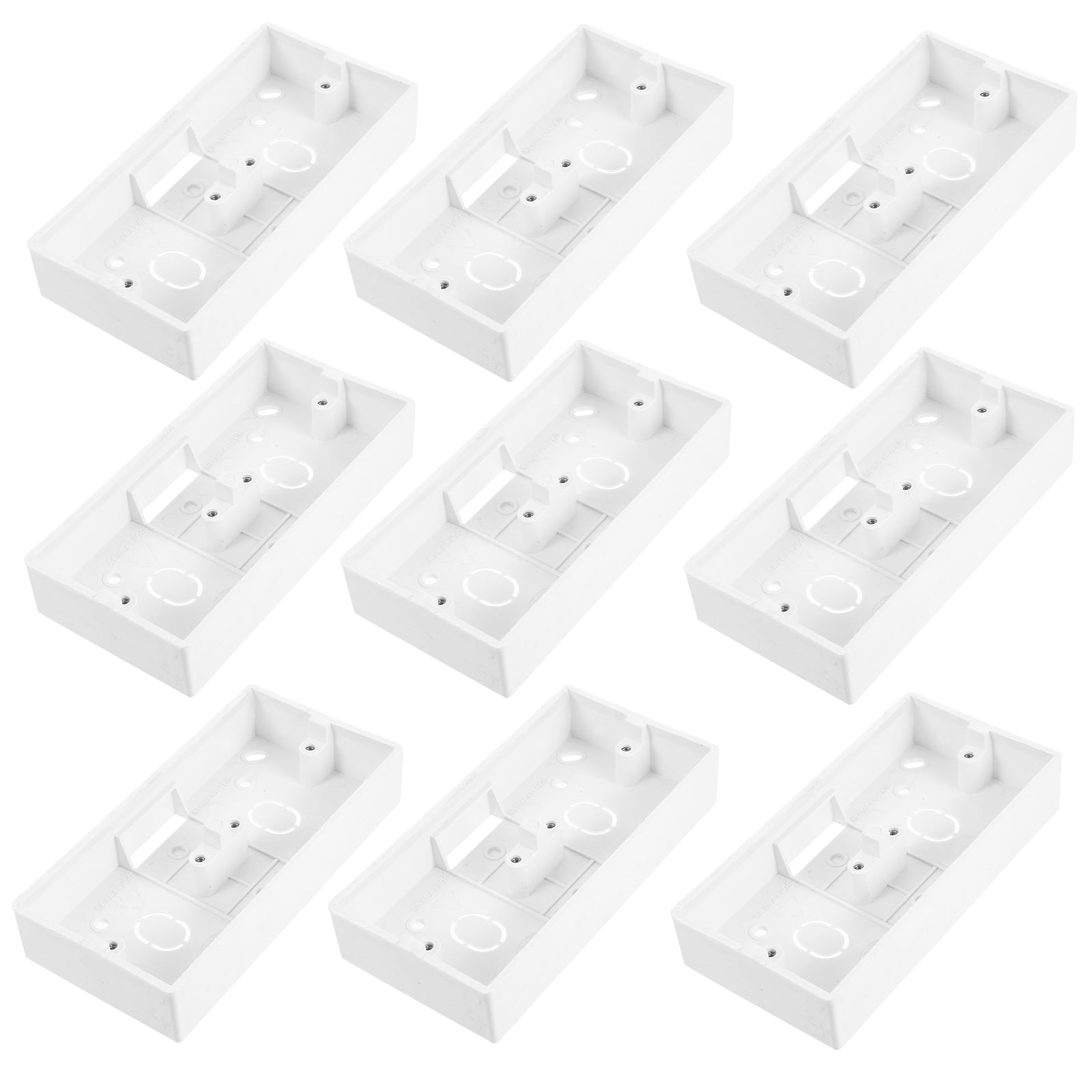 RENACLIPY 10pcs Surface Mount Electrical Outlet Box for Commercial Installation White PVC