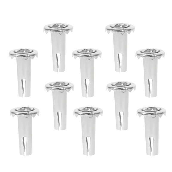 Hytrove Caster Socket Sleeve Round Inserts Metal Silver 10Pcs 1.2x0.8x0.8in