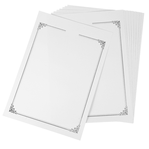 Hemoton 10pcs Silver Foil Certificate Paper Blank Printable Diploma Cardstock Sheets for Professional Awards Employee Recognition Graduation