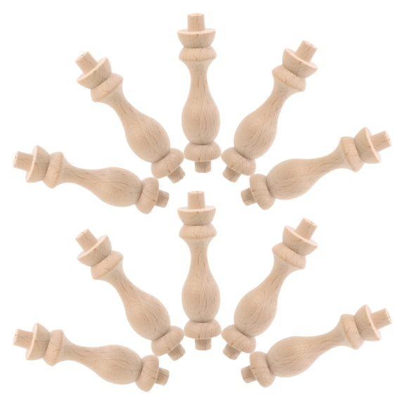 Hemoton 10pcs Unfinished Wood Staircase Spindles Unpainted Wooden Baluster for Furniture Crafts Home Decor DIY Wood Spindles for Crafting