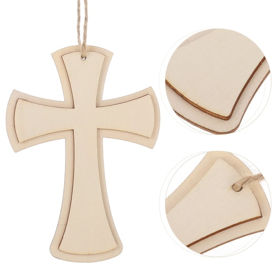 Hemoton 10pcs Unfinished Wooden Crosses For Diy Crafts Rustic Style Cross Shaped Cutouts For Painting And Hanging Church And Home Decoration