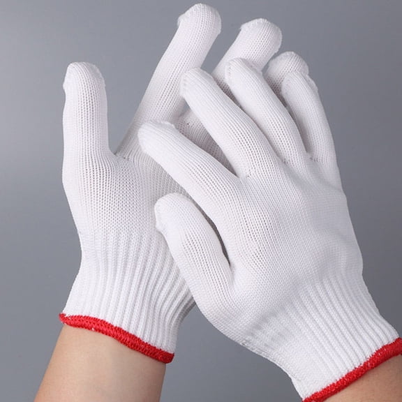 Hemoton 12 Pairs Thickened Nylon Work Gloves Anti Slip Hand Protection Gloves For Construction Warehouse And Gardening
