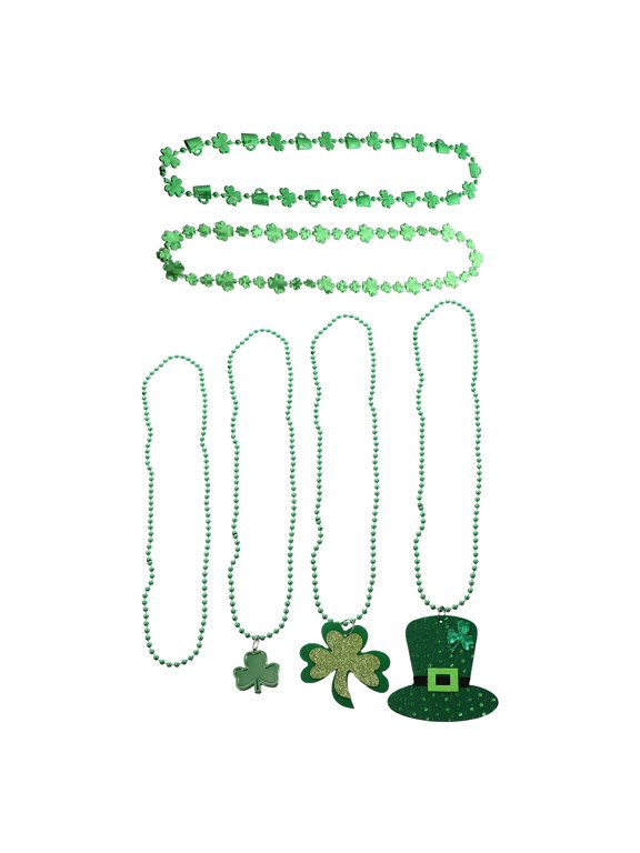St. Patrick's Day Bead Pendant Green Plastic Festival Decor 12Pcs