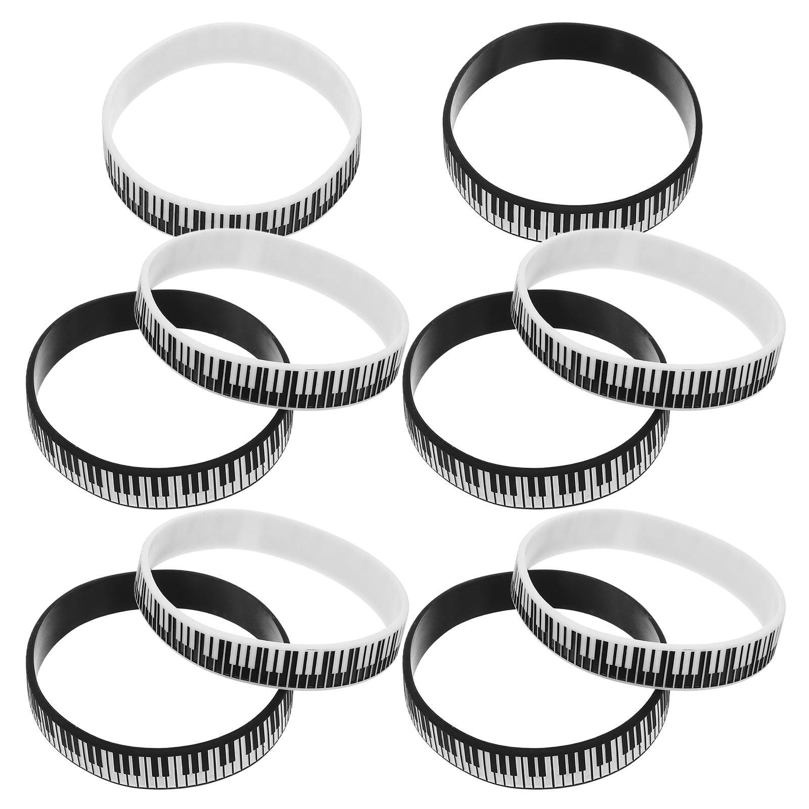 Hemoton 12 Pcs Piano Notes Rubber Bracelets Silicone Wristbands Party ...