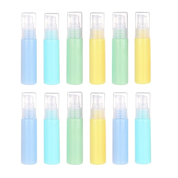 HEMOTON 12 Pcs Travel Cosmetic Lotion Pump Bottles, Refillable Sample Containers for Skincare, 11.7x2.6cm